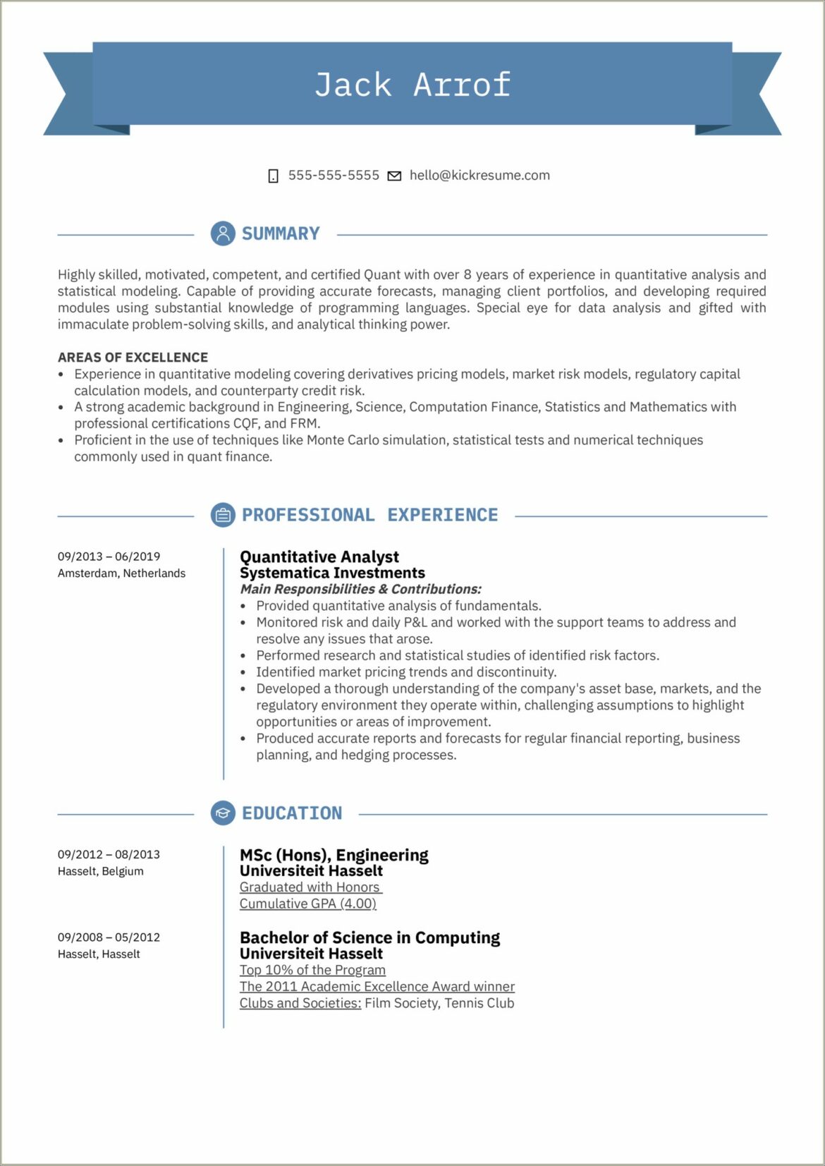 Programs For Quantitative Analysis To Put On Resume