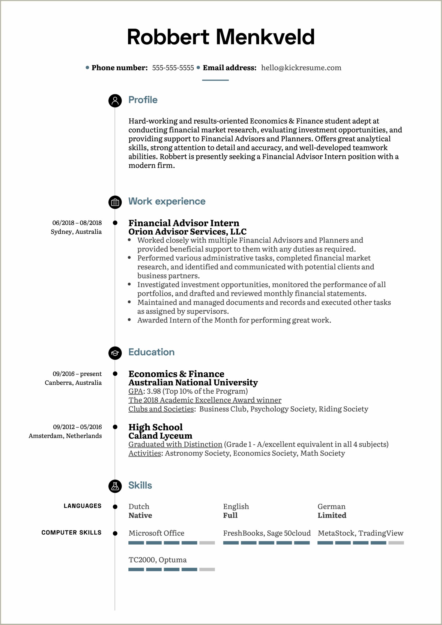 Project Manager Internship Job Description Resume