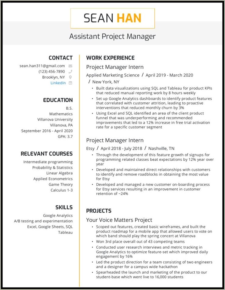 Project Manager Job Responsibilities For Resume