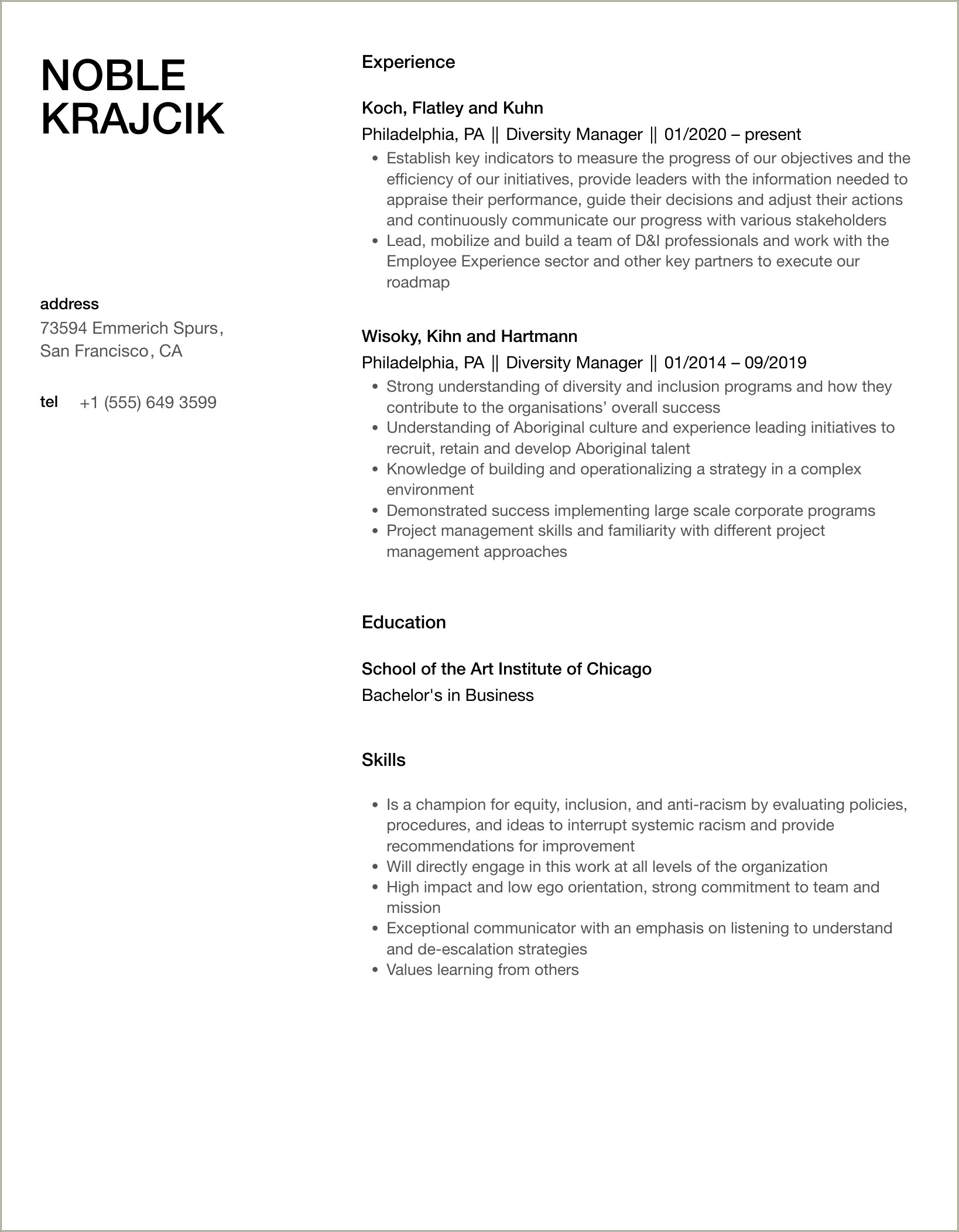 Project Manager Sample Resume Job Hero
