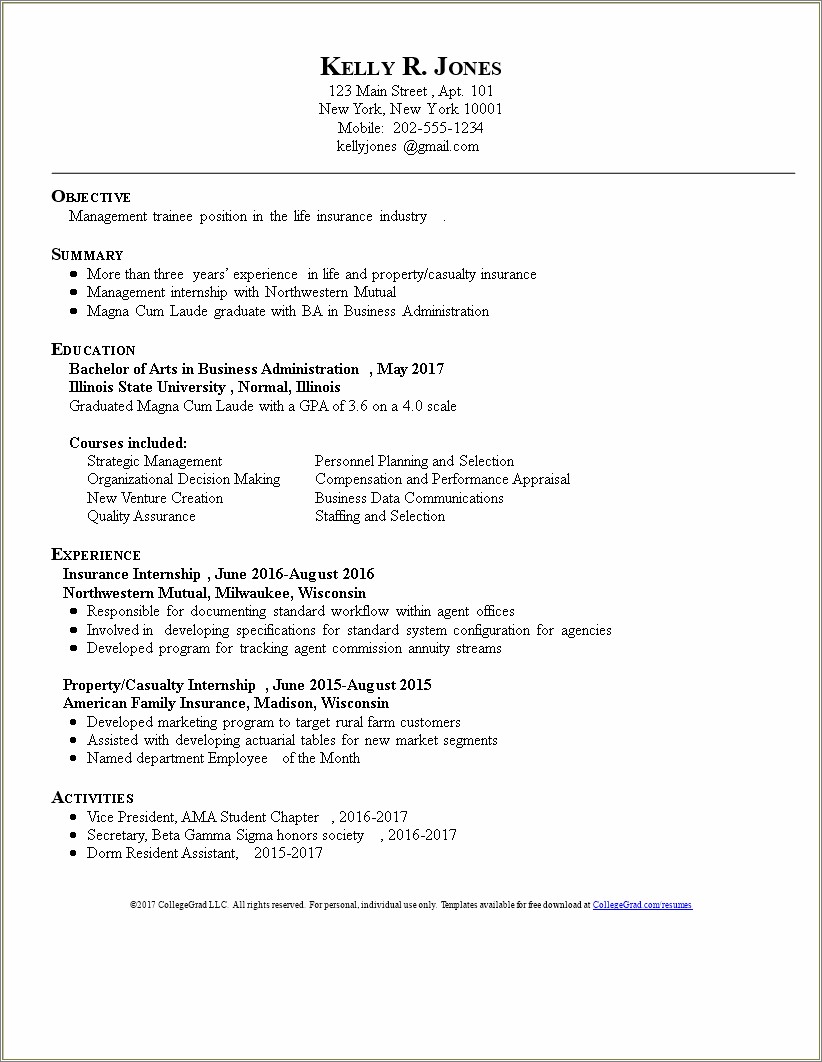 Property And Casualty Insurance Agent Resume Examples