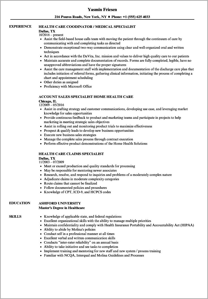 Public Health Resume Sample With Health Policy