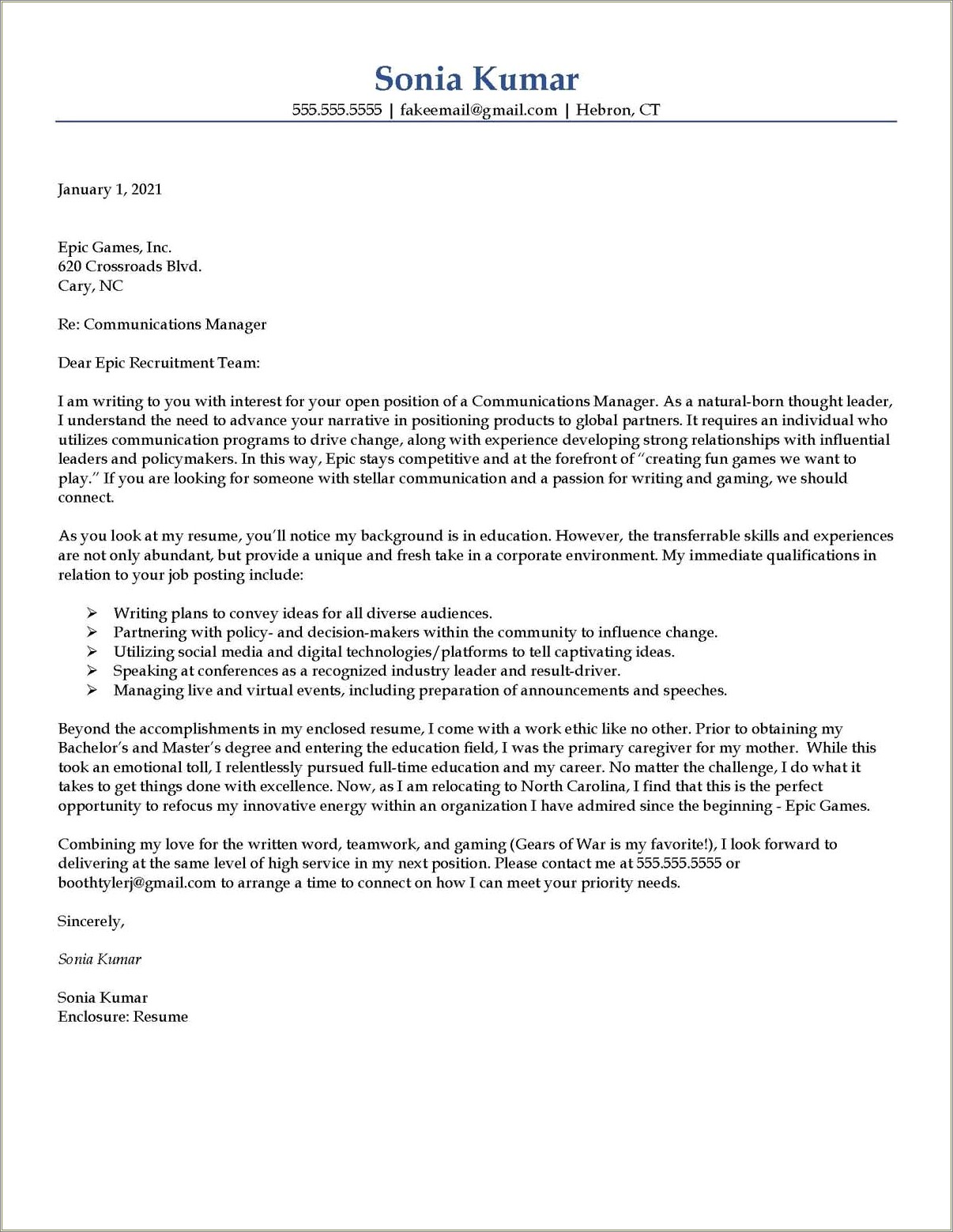 Public Relations Cover Letter And Resume