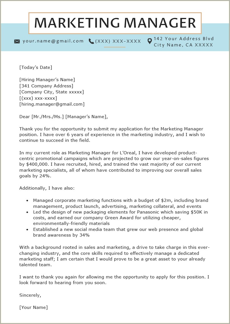 Public Relations Resume Cover Letter Template
