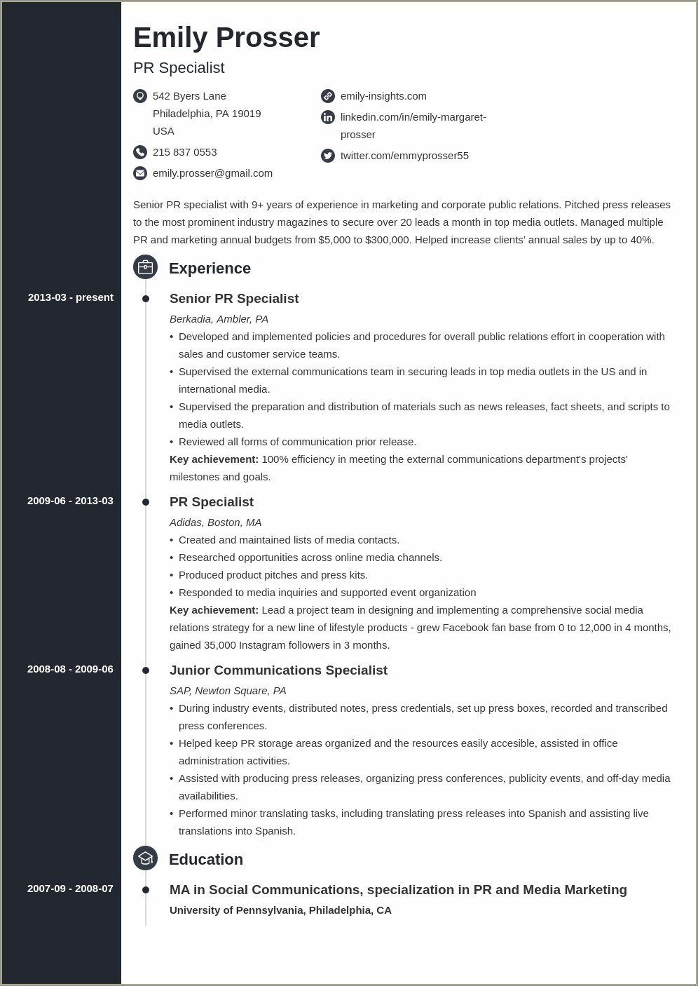 Public Relations Resume Objective Statement Examples