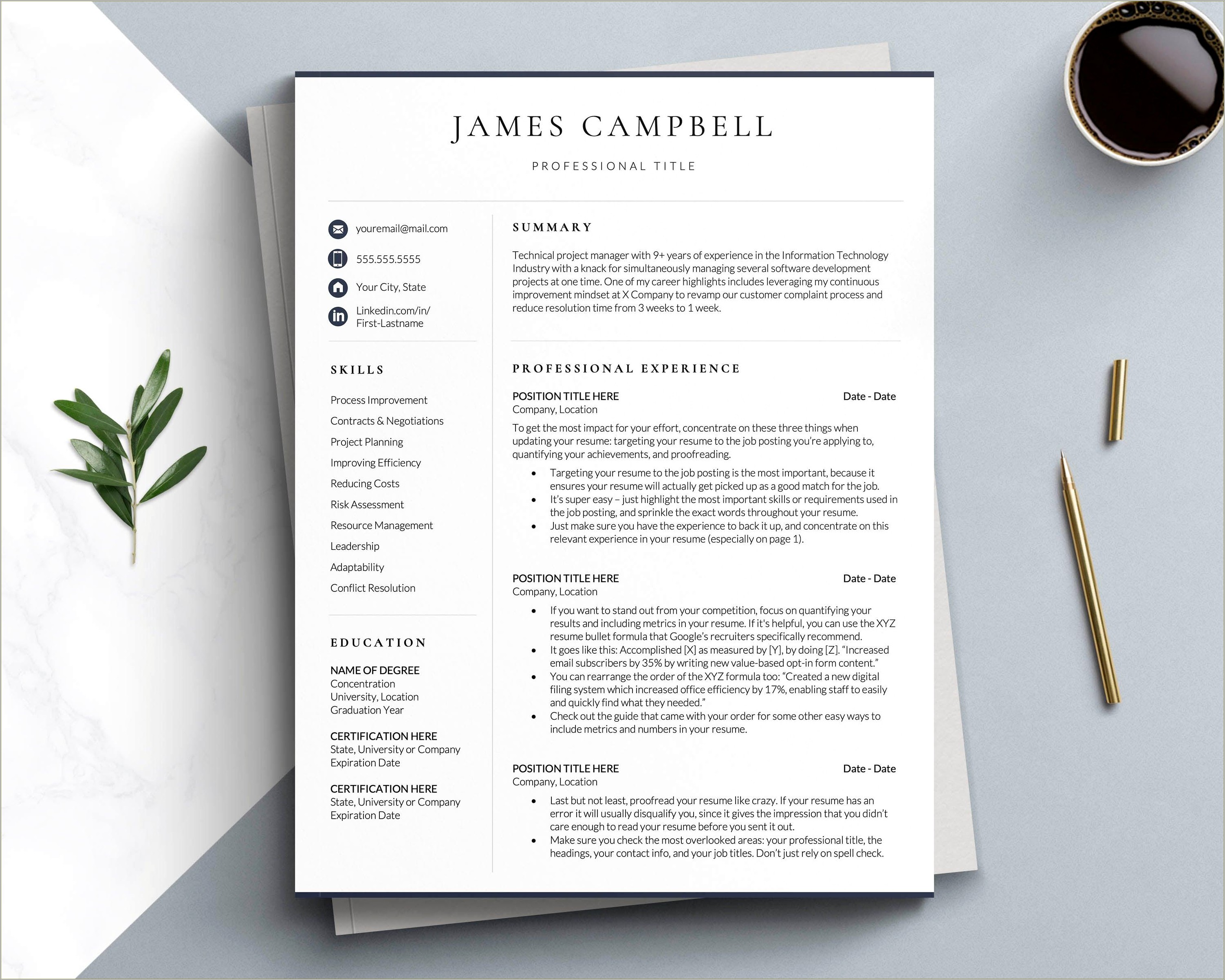 Purchase Executive Resume Format In Word Download