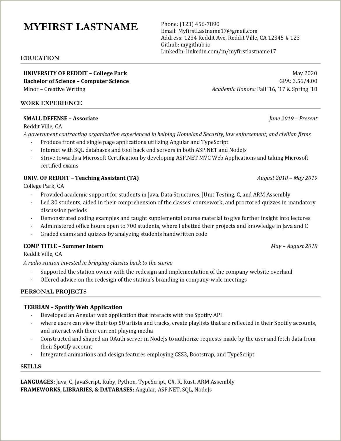 Put A High School Activity On Resume Reddit