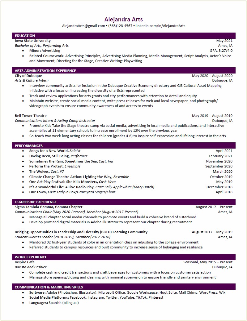 Put Color In Writing Research Resume