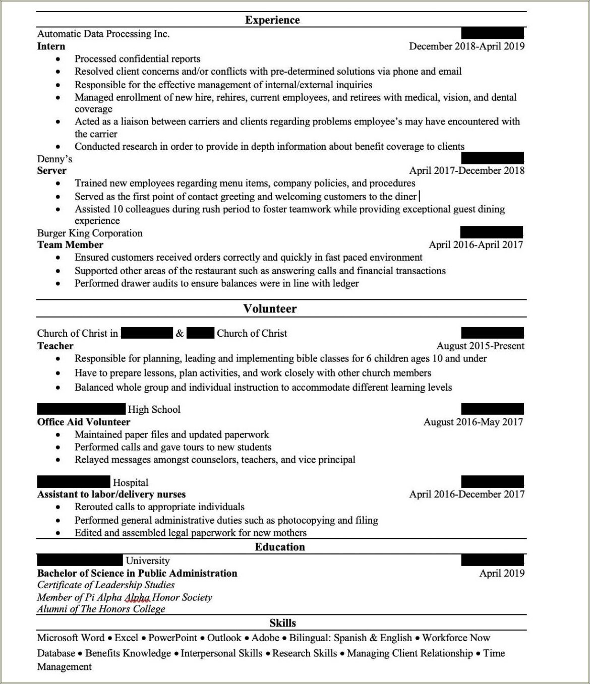 Put General Church Work On A Resume Reddit