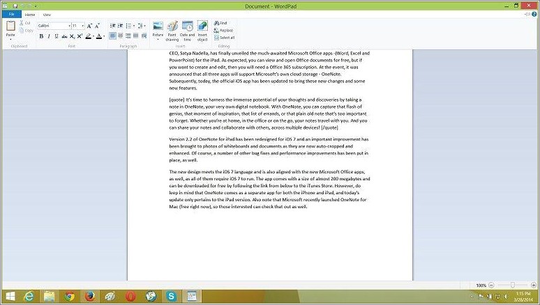 Put Resume In Wordpad To Test