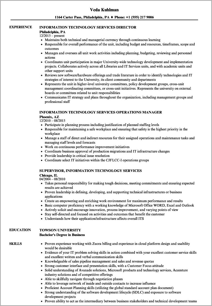 Put Things In Your Information Technology Resume