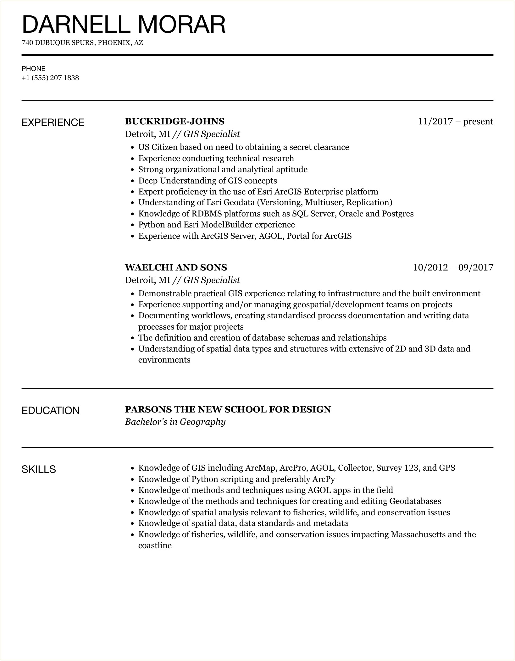 Putting A Gis Project On Resume