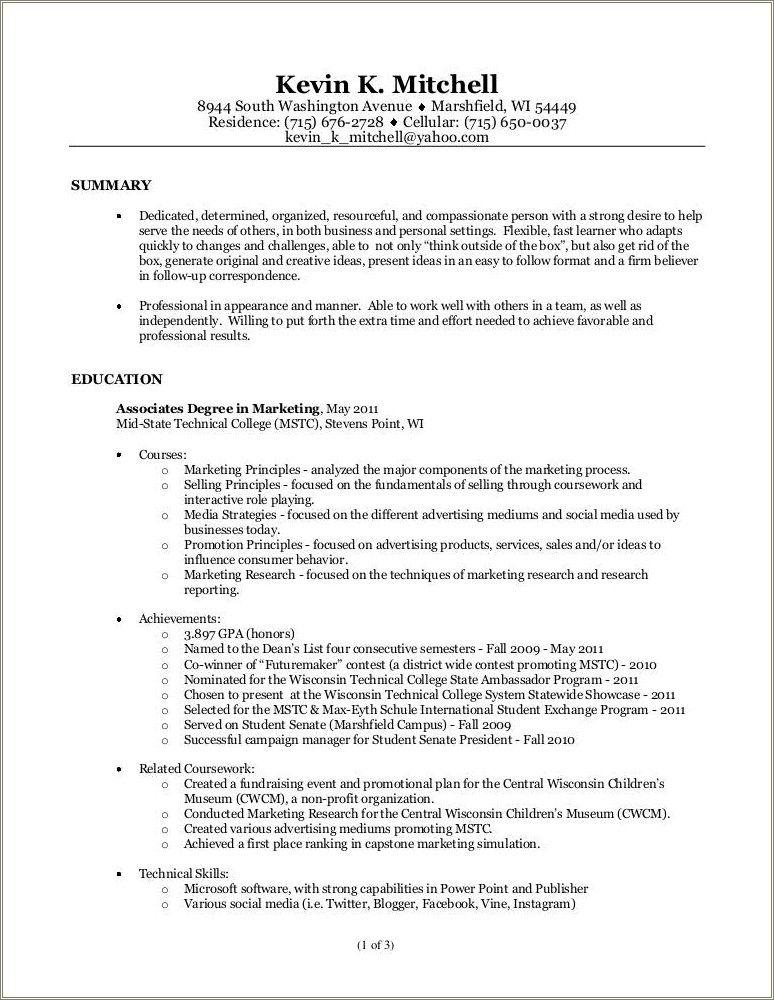 Putting Non Profit On A Resume
