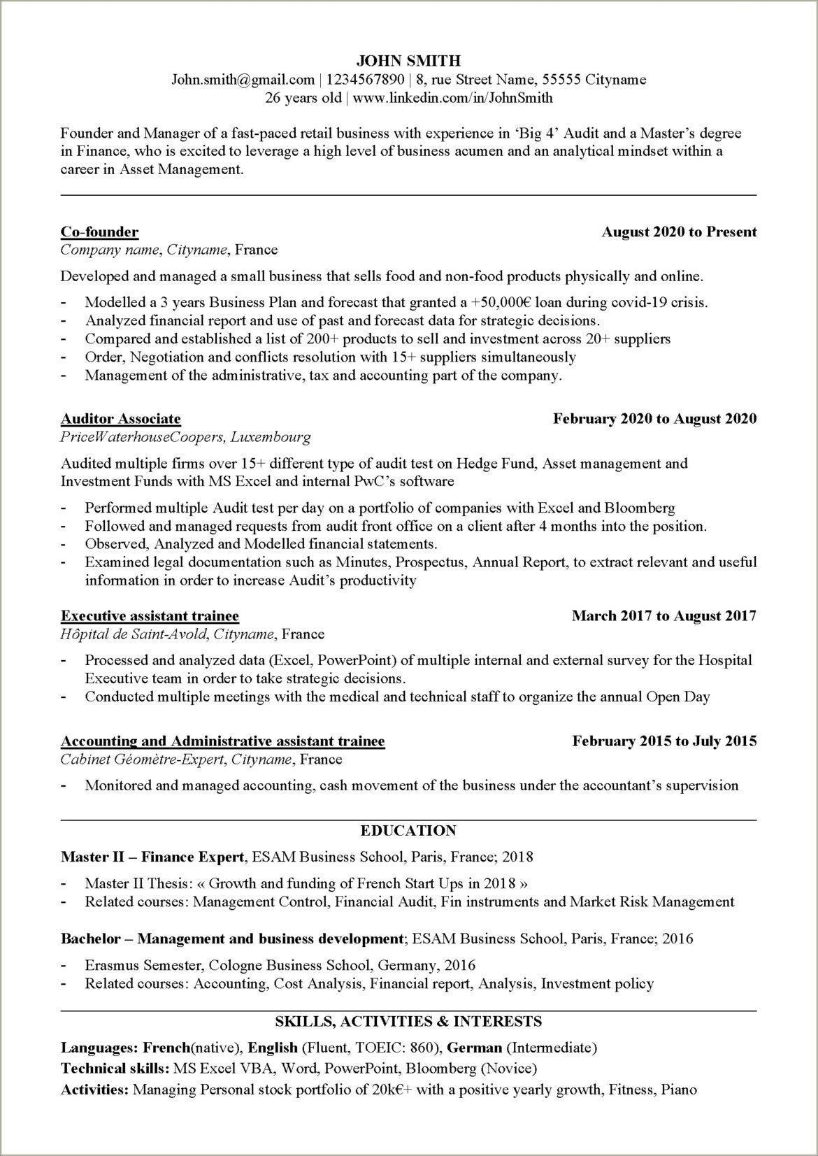 Putting Summer Internship Project On Resume Wso