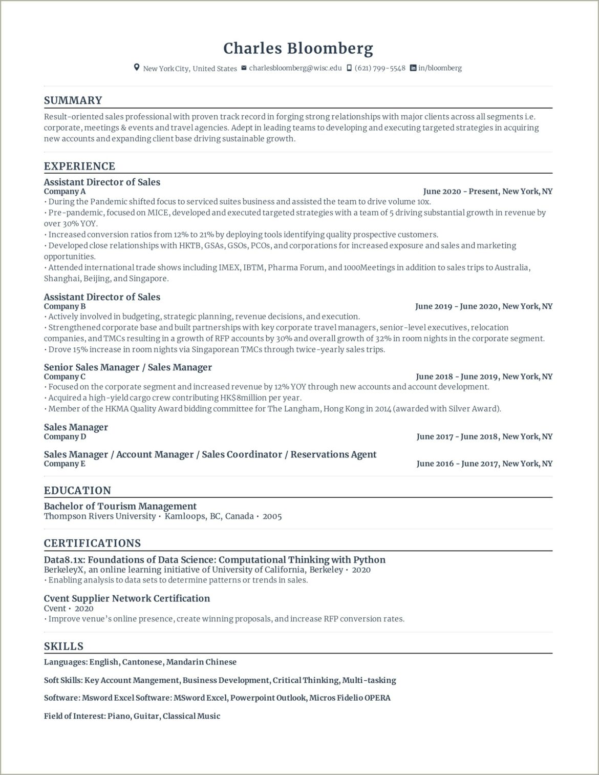 Python With Networking Expirence Sample Resume