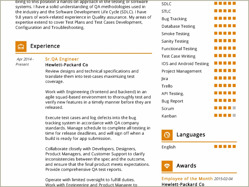 Qa Entry Level Resume Career Objective