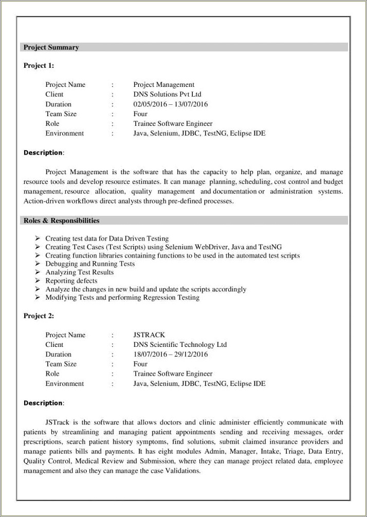 Qa Testing Mid Level Sample Resumes Free Download