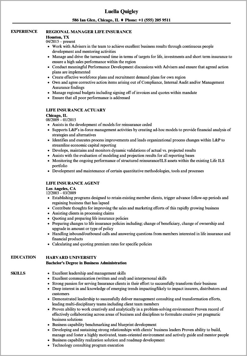 Qa Wit Life And Anuity Experience Resume