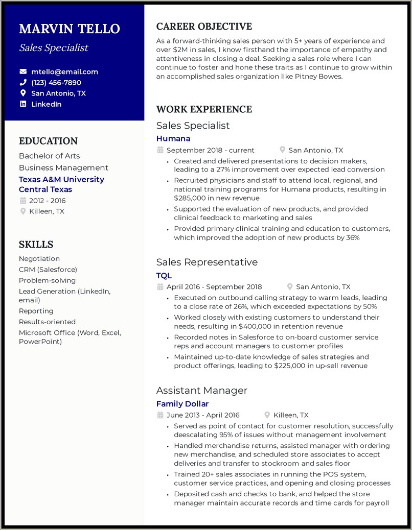 Qualifications And Skills For Sales In A Resume