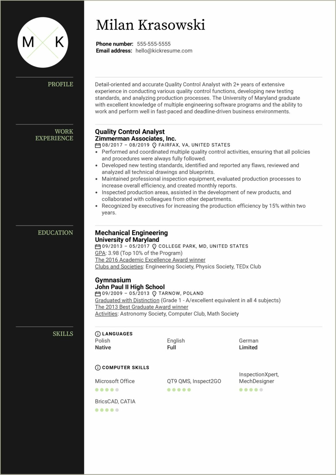 Quality Analyst Resume For 2 Years Experience