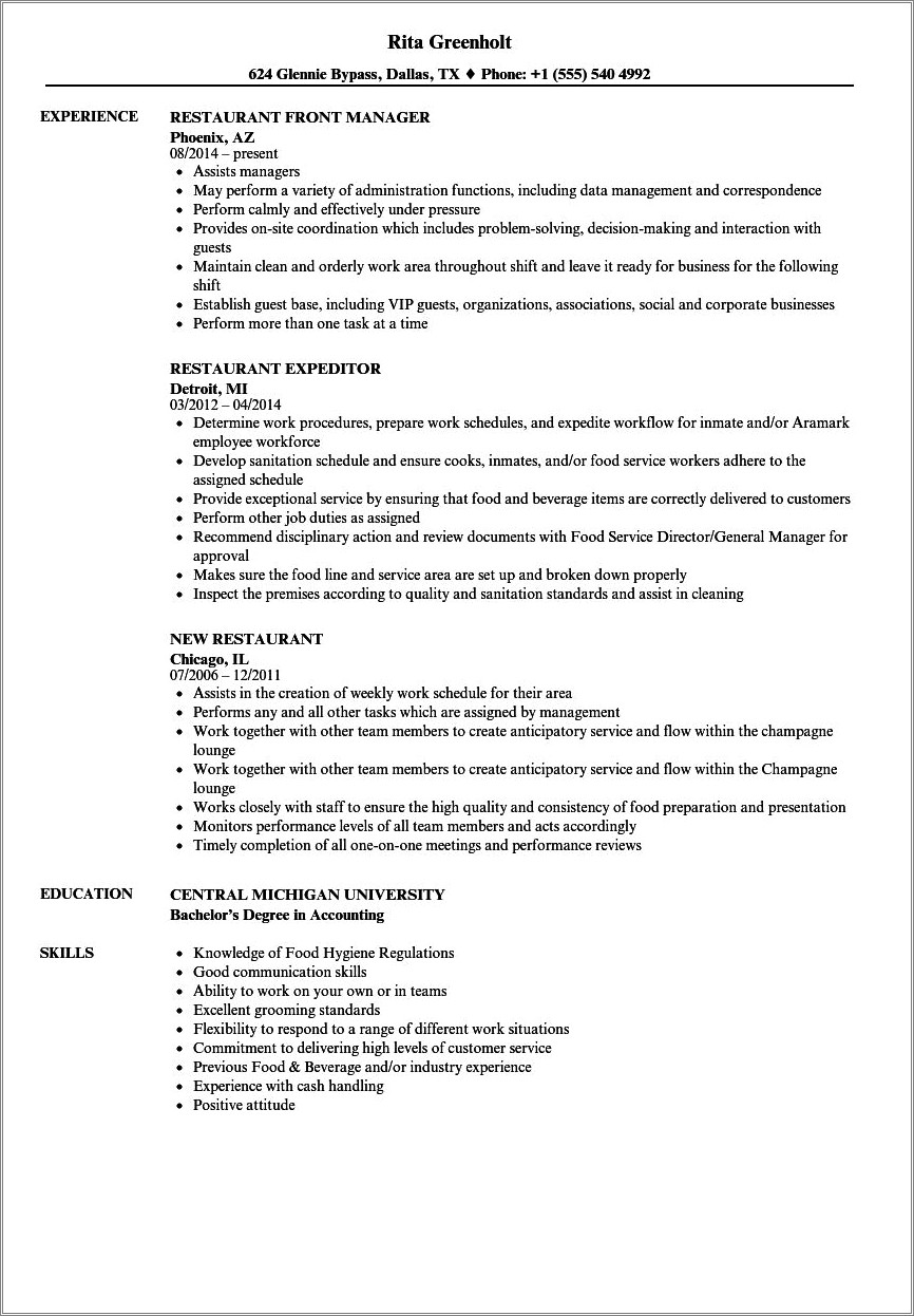 Raising Cane's Job Description Resume