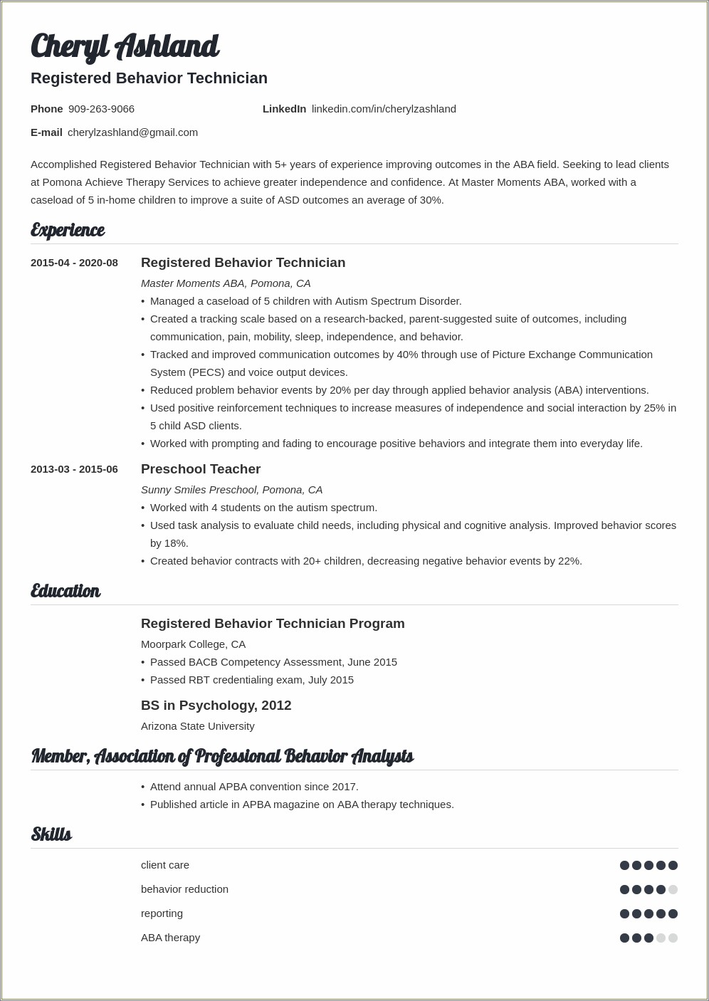 Rbt Jobs With No Experience Resume