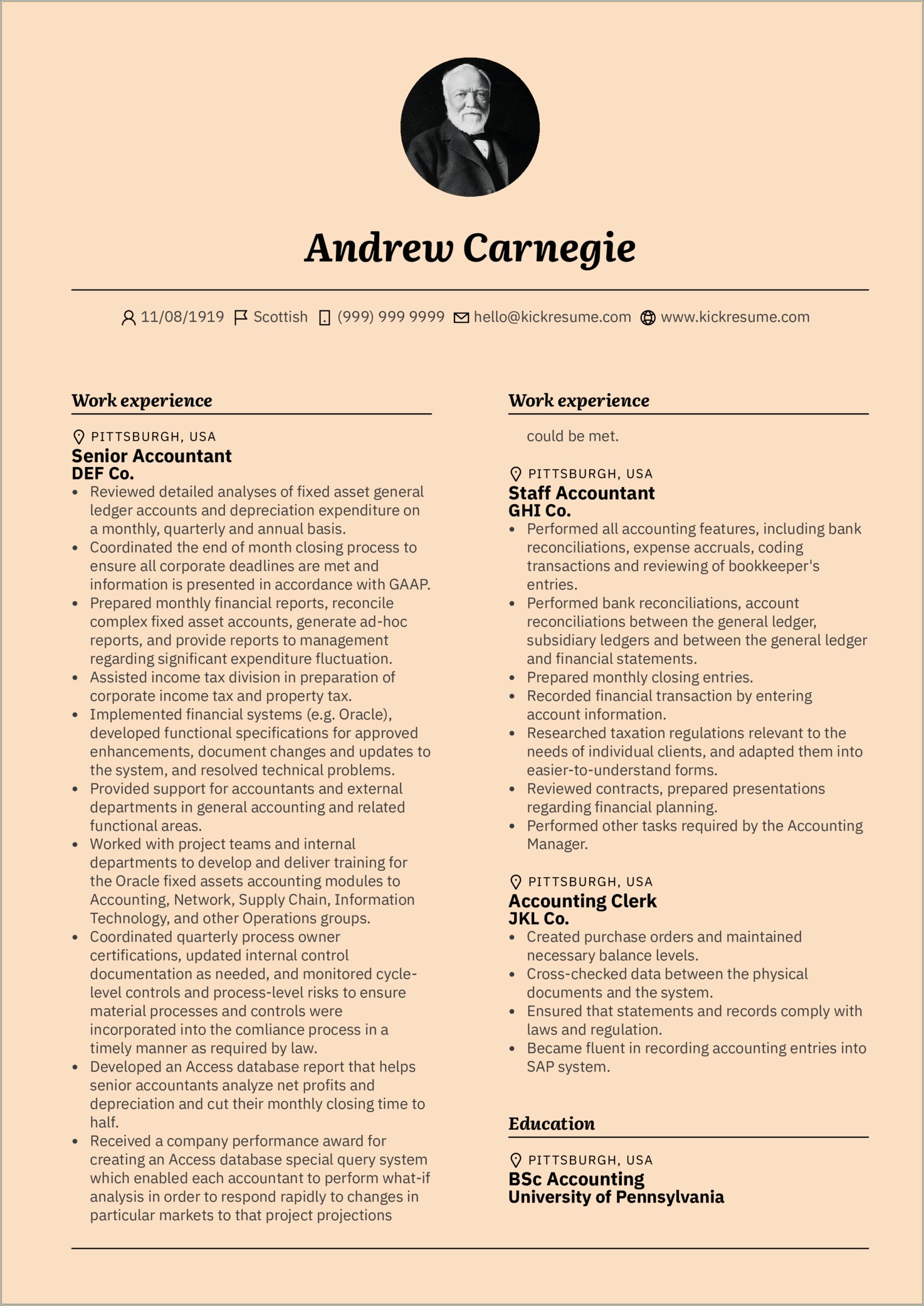 Real Estate Accounting Manager Resume Sample