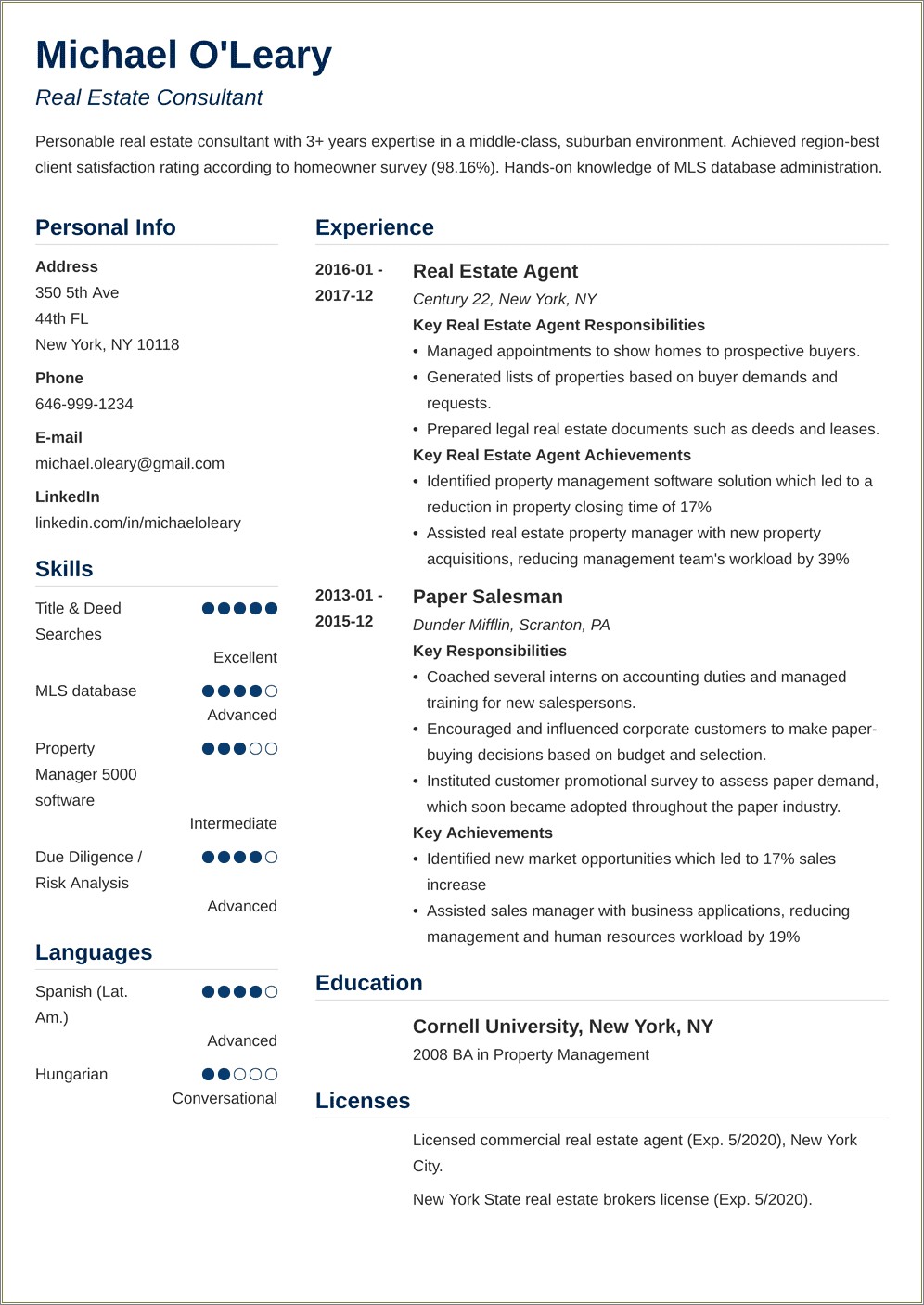 Real Estate Agent Resume Job Hero