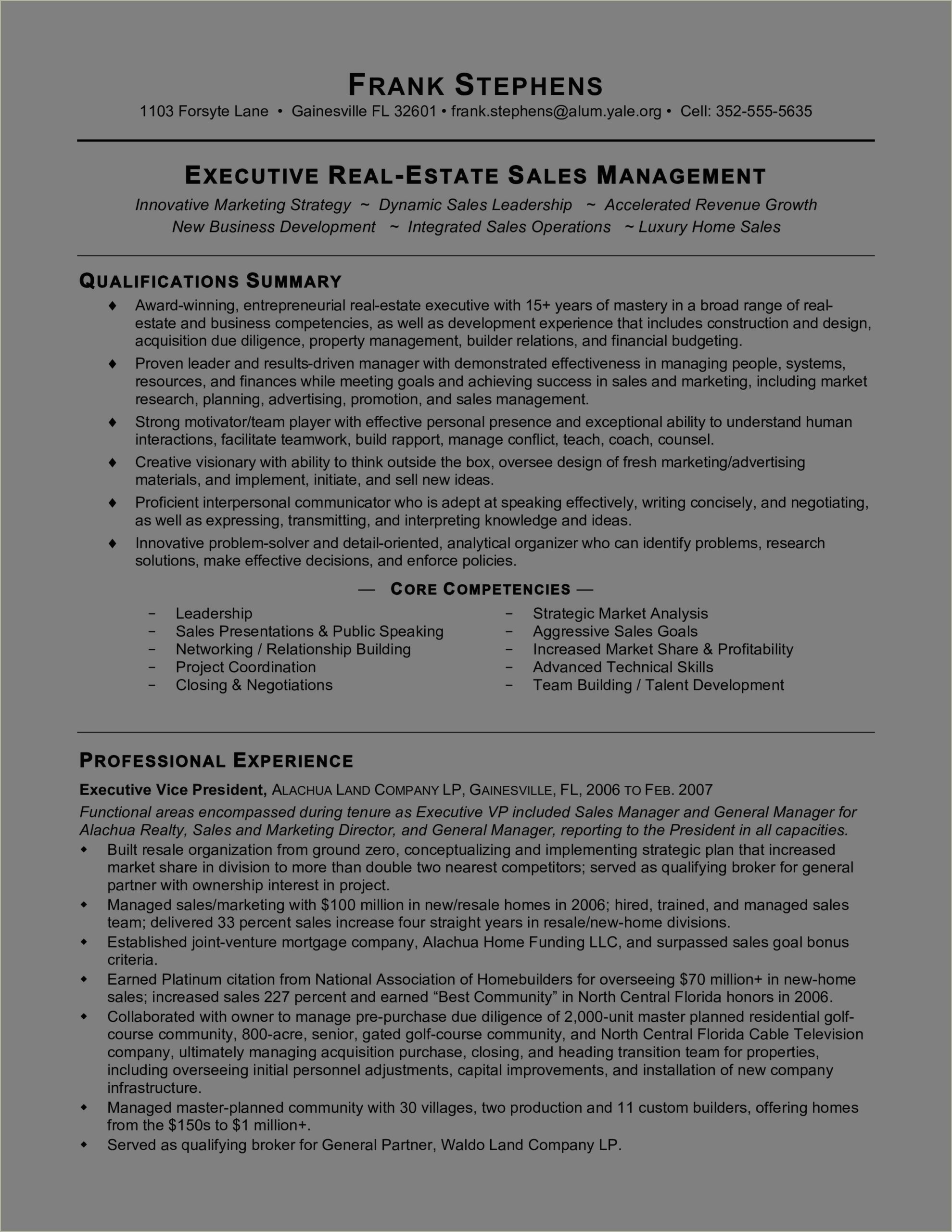 Real Estate Crm Manager Resume Sample