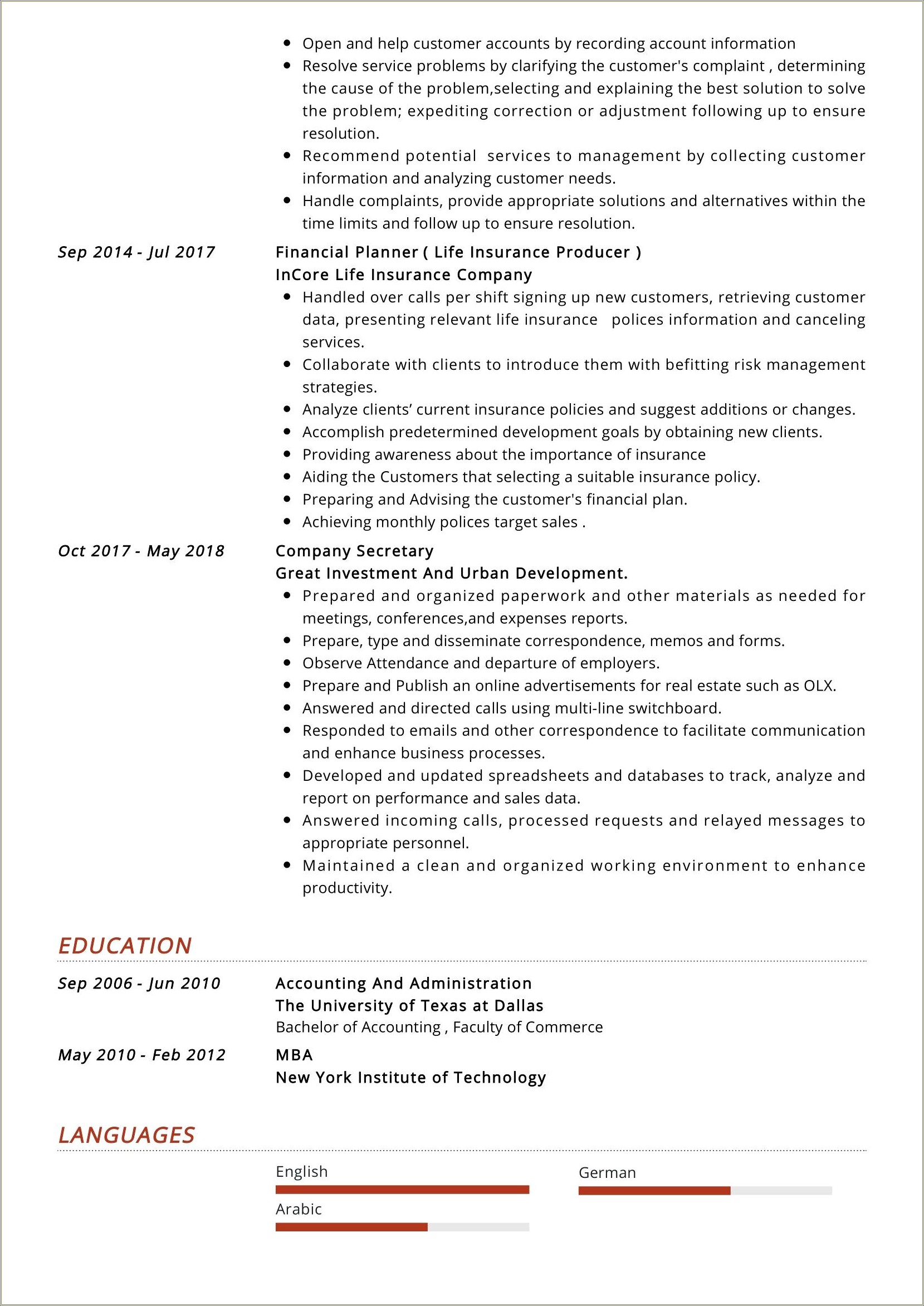 Real Estate Management Accountant Resume Template