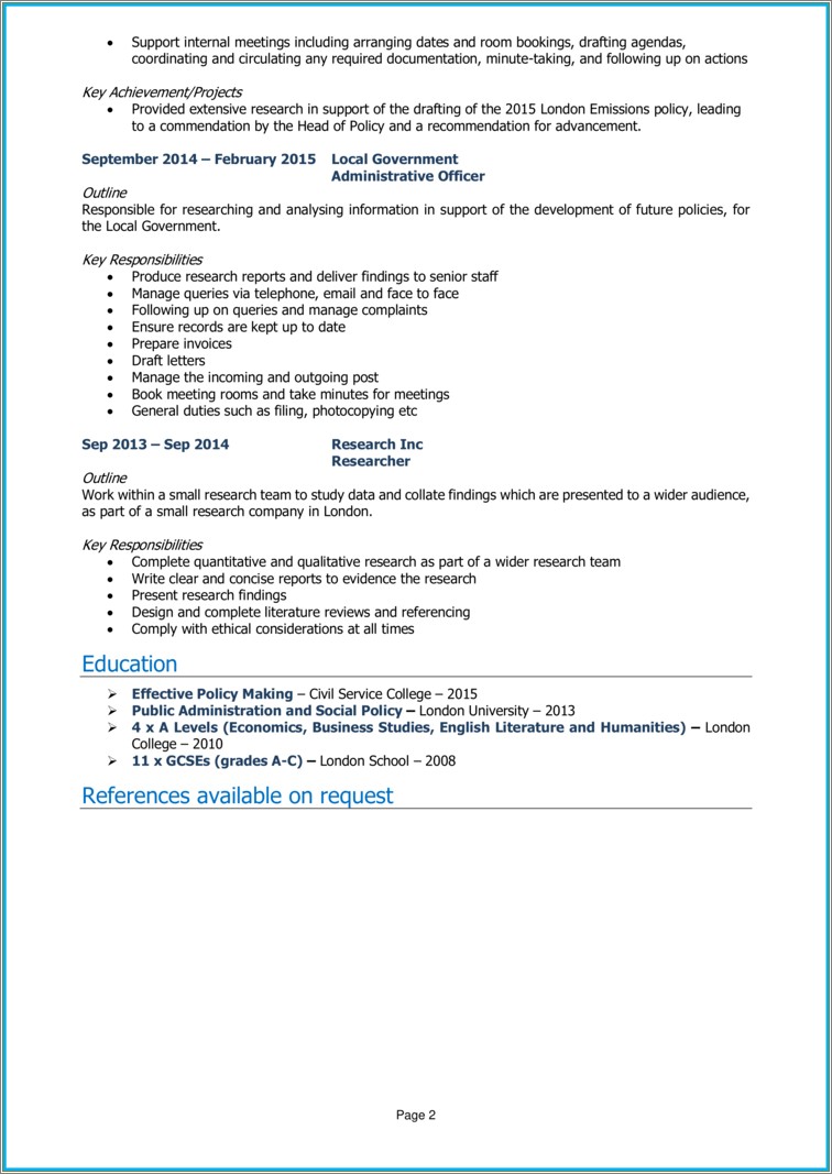 Reason For Wanting To Work Public Service Resume