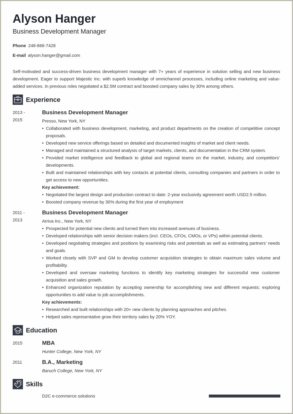 Recruiter Seo Words Business Manager Resume