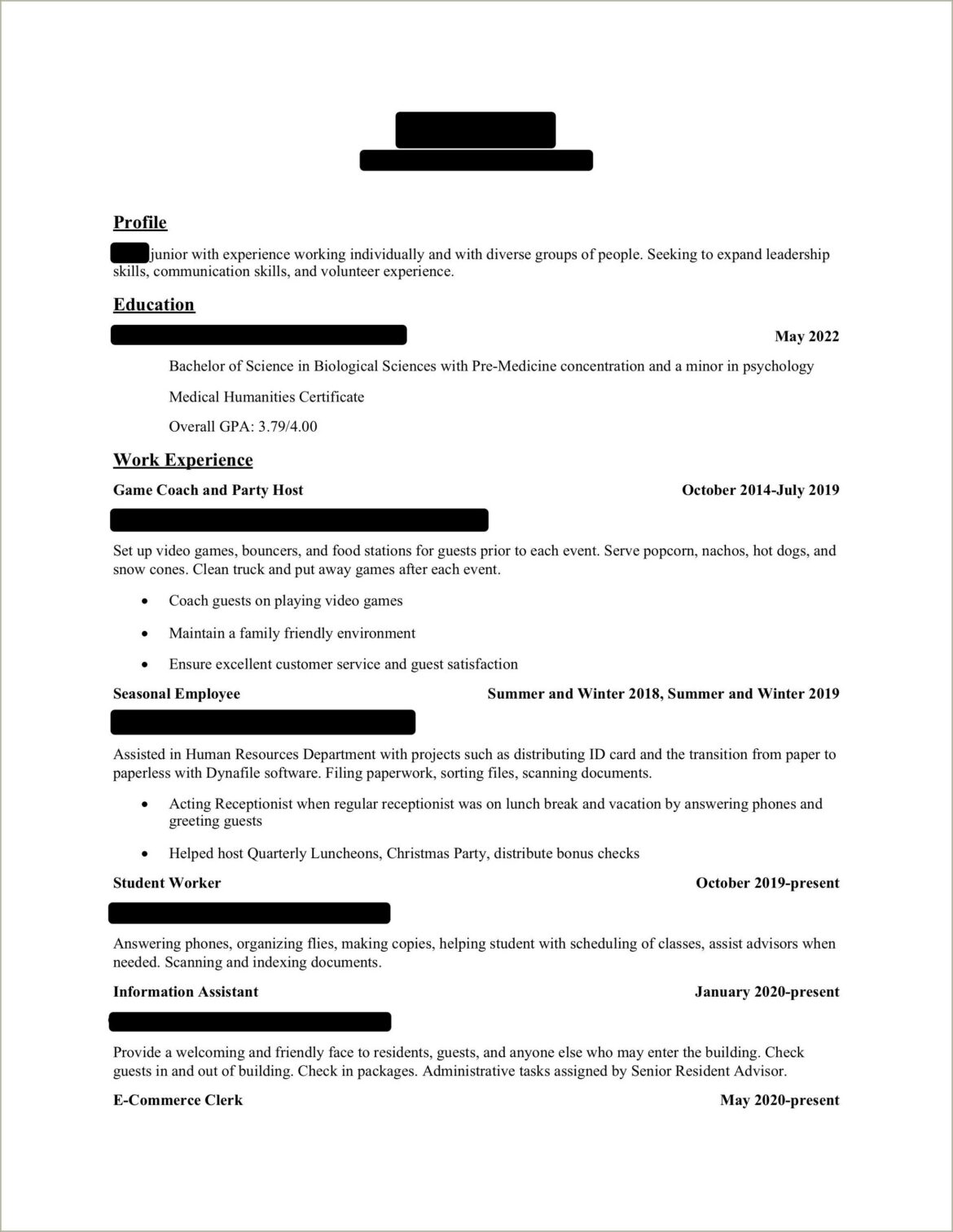 Reddit Resume Got Into Medical School