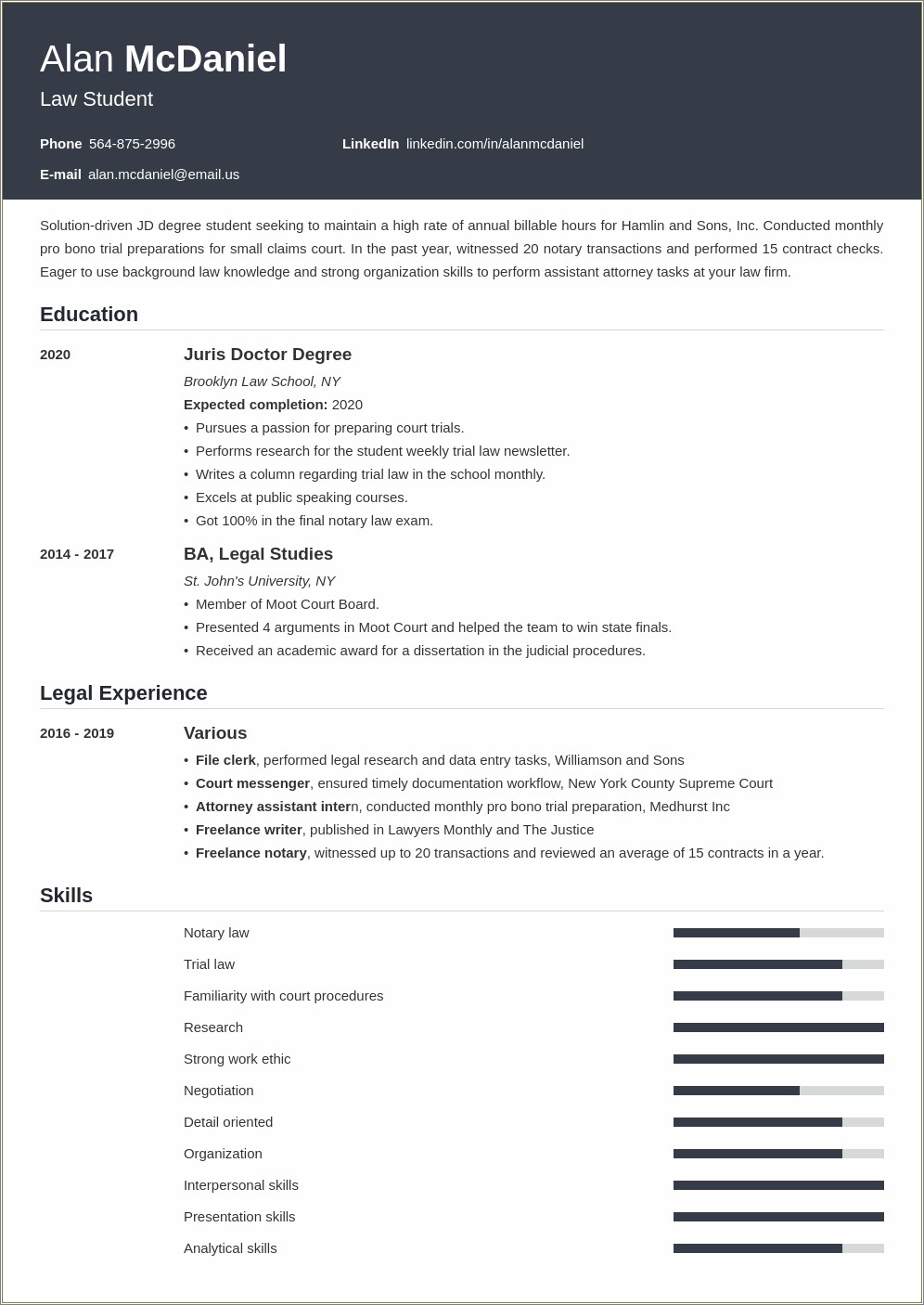 Reflecting Class Rank On Resume Law School Graduate