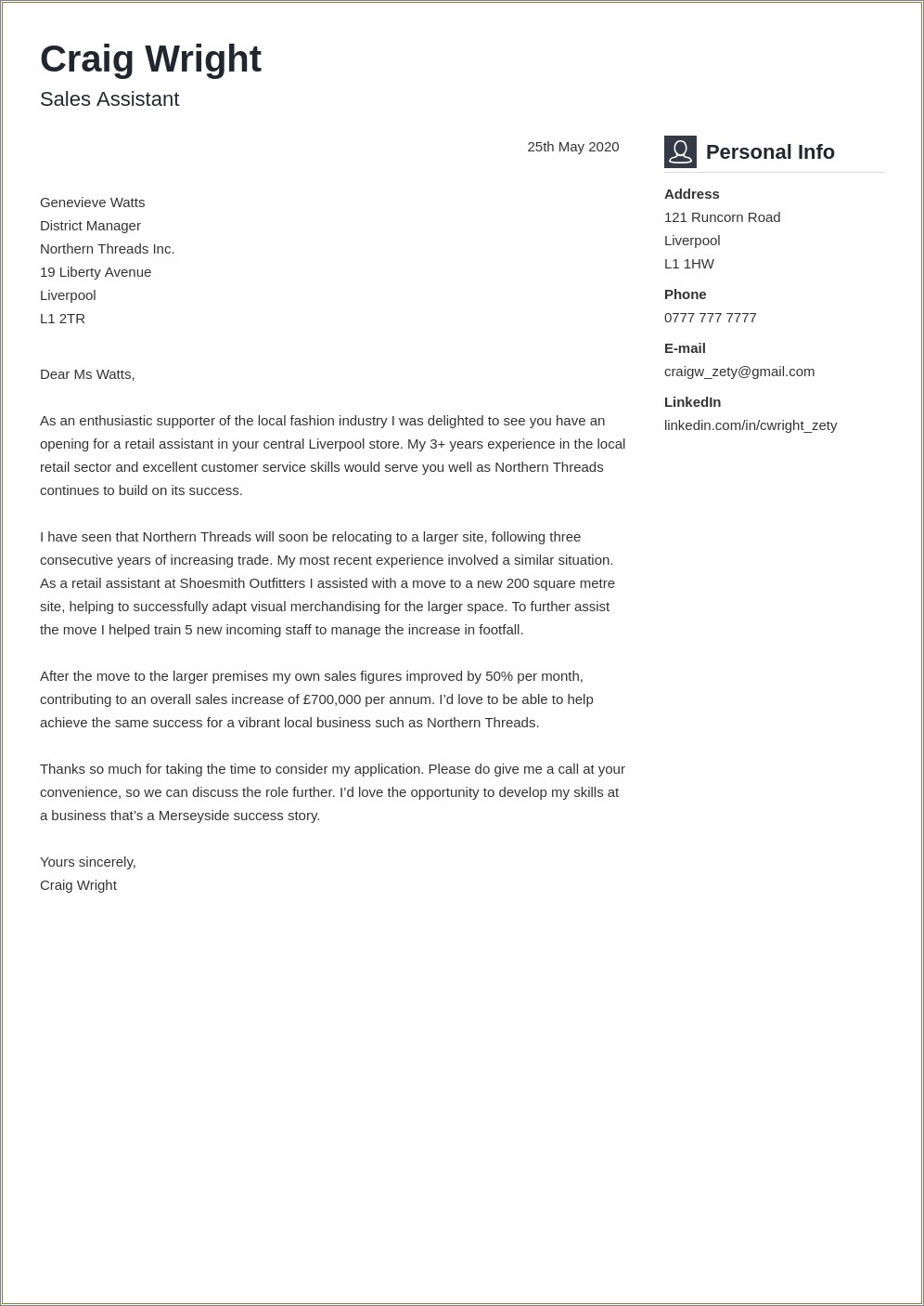 Regional Property Manager Resume Cover Letter