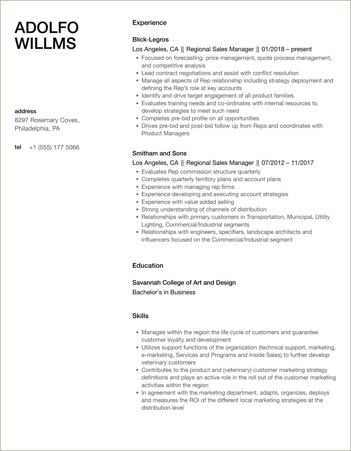 Regional Sales Manager Resume Objective Samples