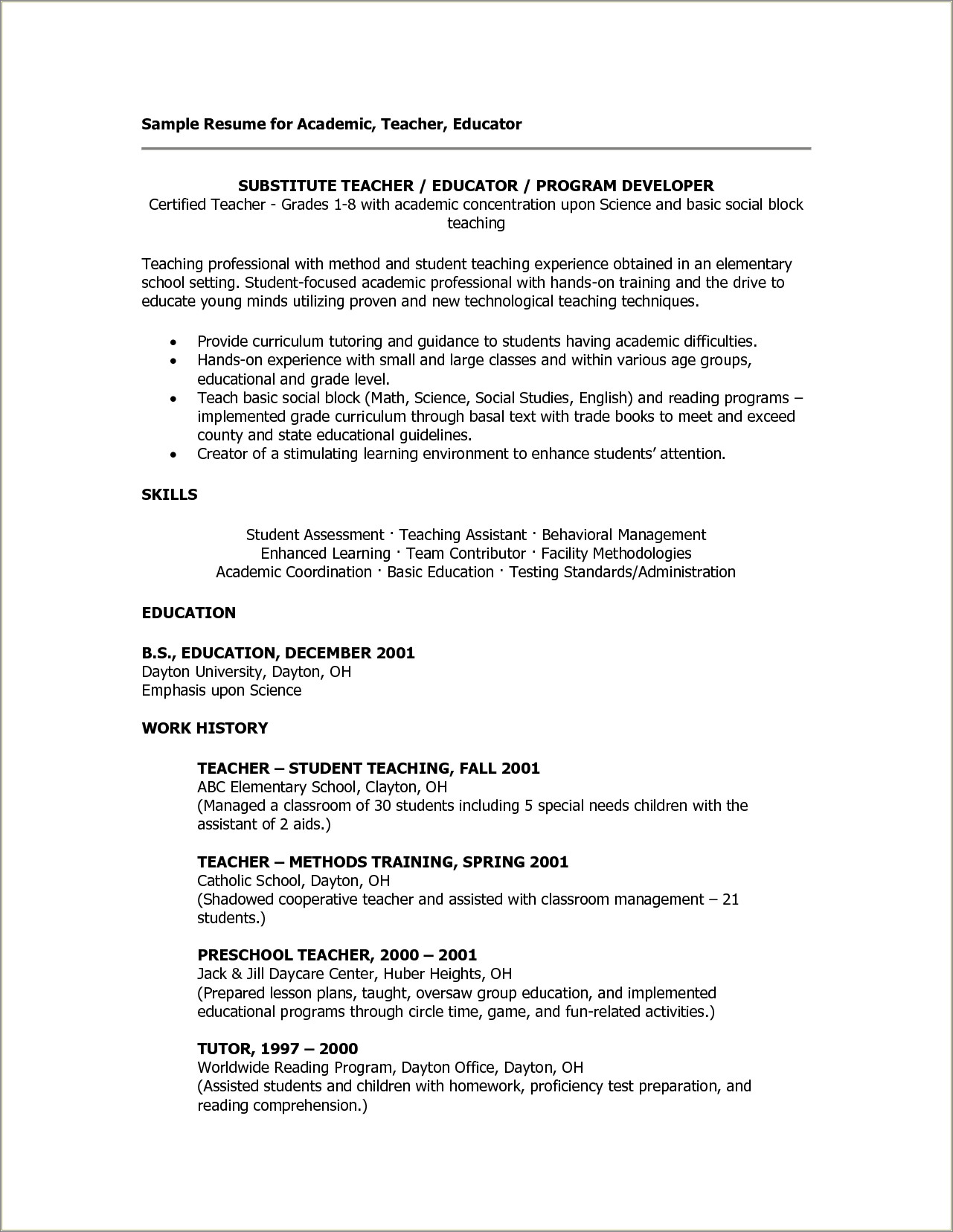 Related Skills For Math Major In Resume