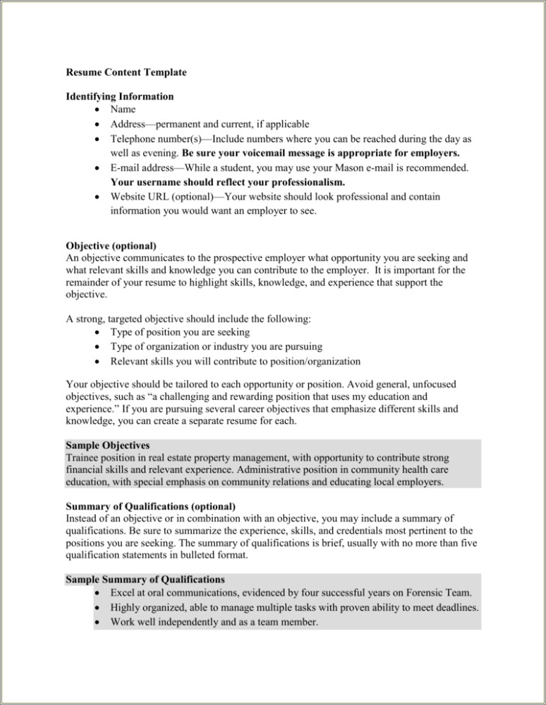 Relavent And Non Relavetn Experience Resume