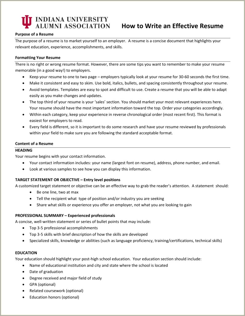 Relevant Education Experiences On A Resume