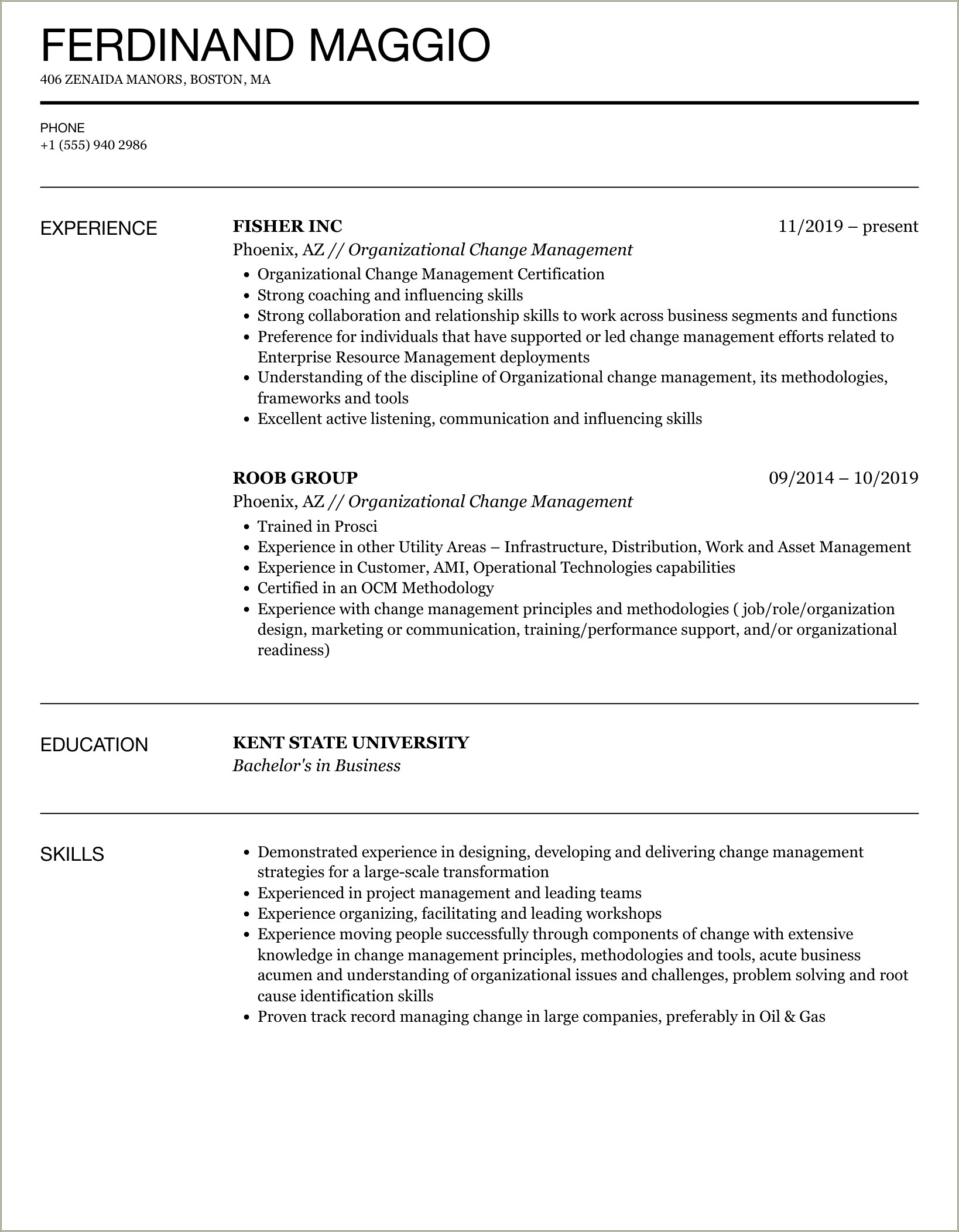 Replacing Manage Word On A Resume