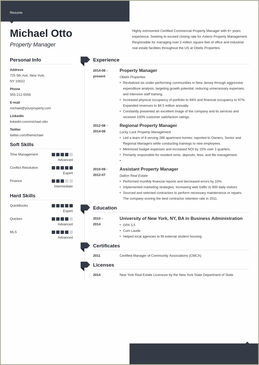 Residential Property Manager Job Description For Resume