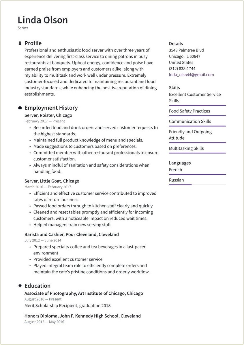 Restaurant Shift Leader Sample Job Description Resume