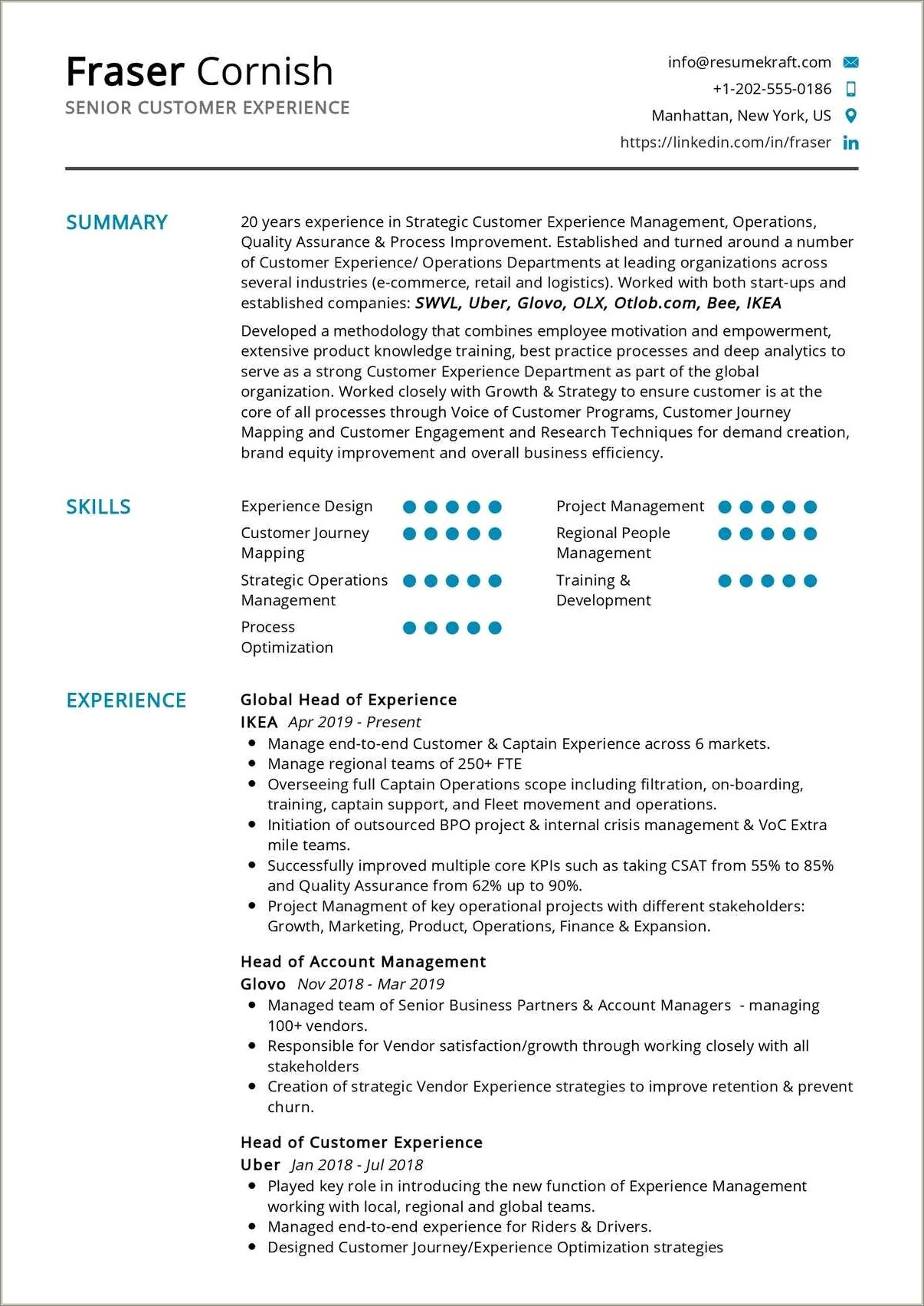 Resume 37 Years Experience Management Companies