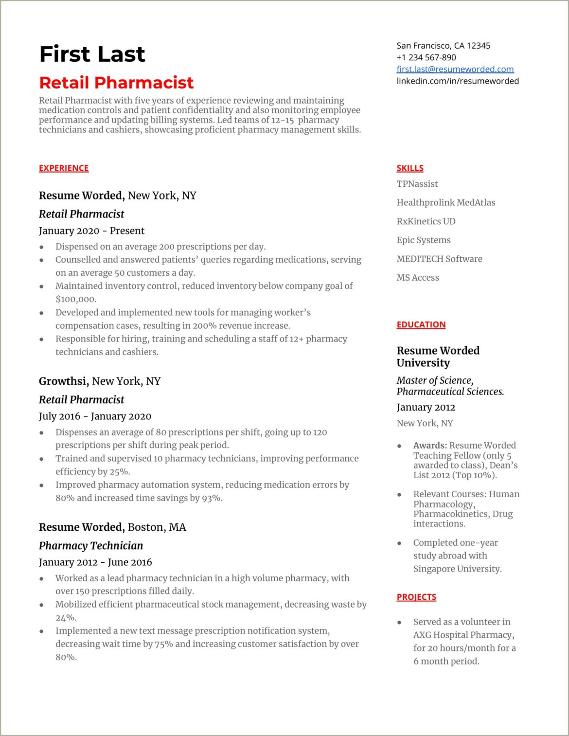 Resume Activities Examples For Retail Backroom