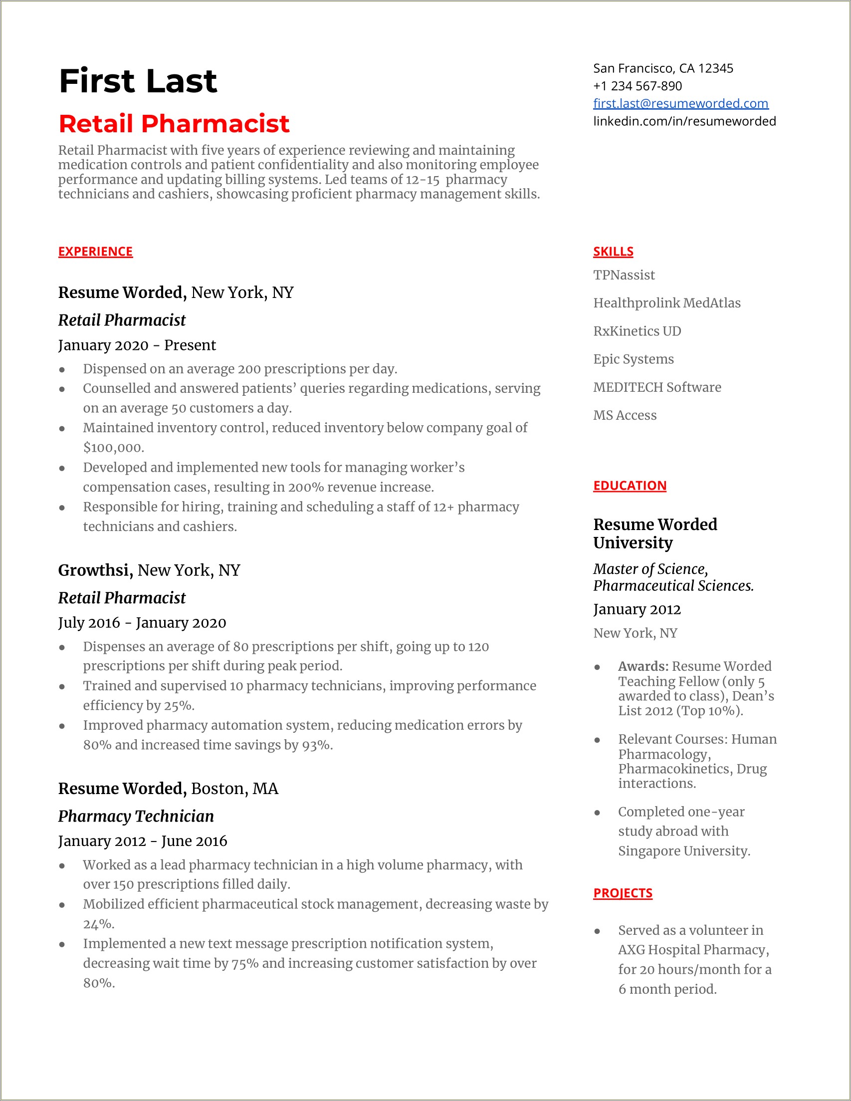 Resume Activities Examples For Retail Backroom