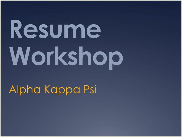 Resume And Best And Workshop Filetype Ppt
