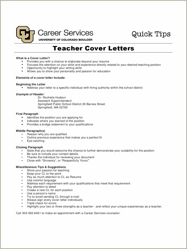 Resume And Cover Letter Cu Boulder