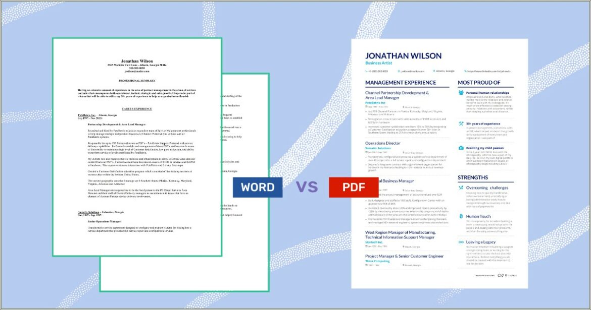 Resume And Cover Letter Pdf Or Word