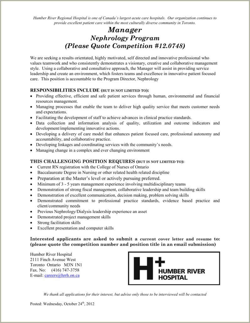 Resume And Cover Letter Rubric Ontario