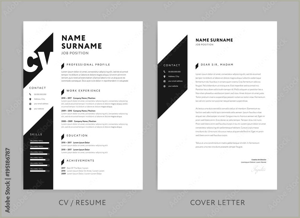 Resume And Cover Letter Same Font